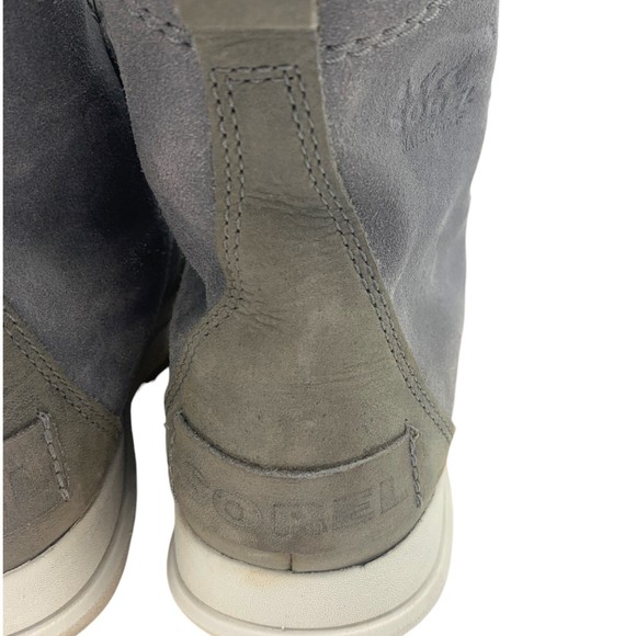 Sorel NL3039-052 Gray Suede Faux Fur Lined Boots Size 6 Lace Up Snow Winter - Picture 10 of 12